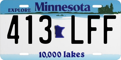 MN license plate 413LFF