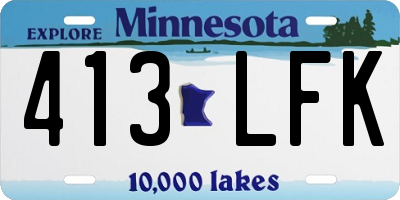 MN license plate 413LFK