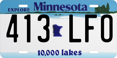 MN license plate 413LFO