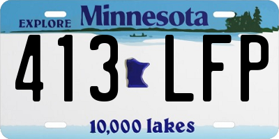 MN license plate 413LFP