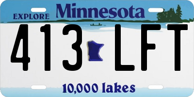 MN license plate 413LFT