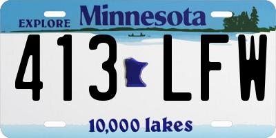 MN license plate 413LFW