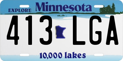 MN license plate 413LGA