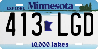 MN license plate 413LGD