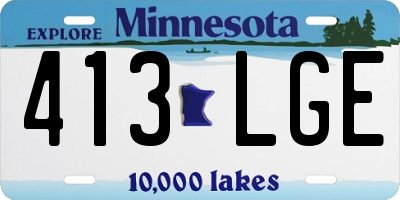 MN license plate 413LGE