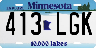 MN license plate 413LGK