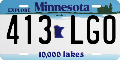 MN license plate 413LGO