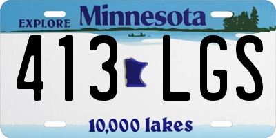 MN license plate 413LGS