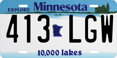 MN license plate 413LGW