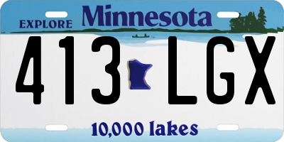 MN license plate 413LGX
