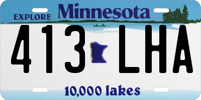 MN license plate 413LHA