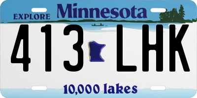 MN license plate 413LHK