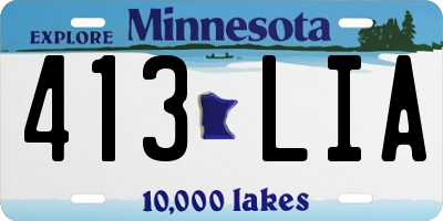MN license plate 413LIA