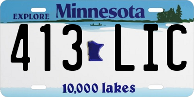 MN license plate 413LIC