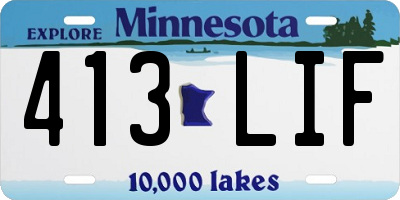MN license plate 413LIF