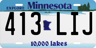 MN license plate 413LIJ