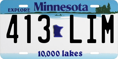 MN license plate 413LIM