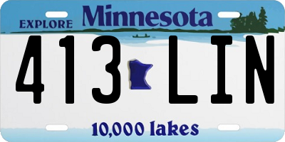 MN license plate 413LIN