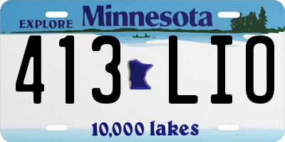 MN license plate 413LIO