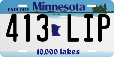 MN license plate 413LIP