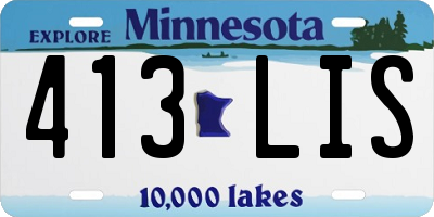 MN license plate 413LIS