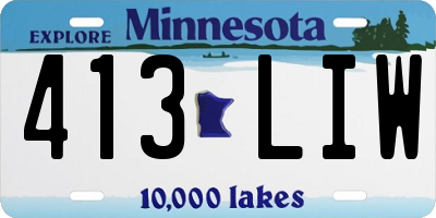 MN license plate 413LIW