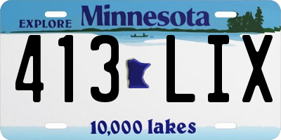MN license plate 413LIX