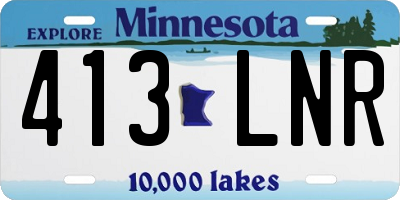 MN license plate 413LNR