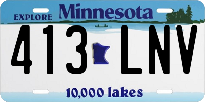 MN license plate 413LNV