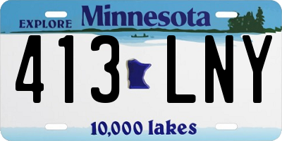 MN license plate 413LNY