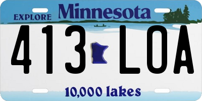 MN license plate 413LOA
