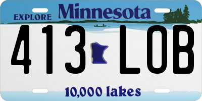 MN license plate 413LOB