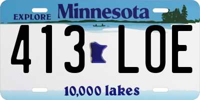 MN license plate 413LOE