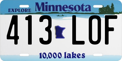 MN license plate 413LOF