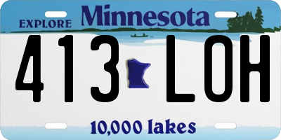 MN license plate 413LOH