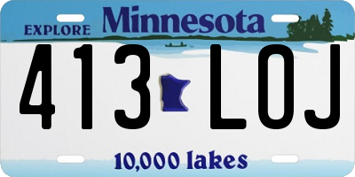 MN license plate 413LOJ