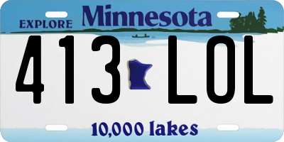 MN license plate 413LOL