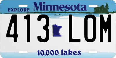 MN license plate 413LOM
