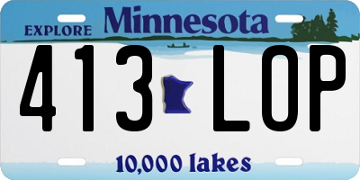 MN license plate 413LOP