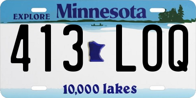 MN license plate 413LOQ