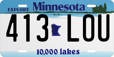 MN license plate 413LOU