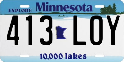 MN license plate 413LOY