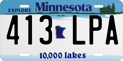 MN license plate 413LPA