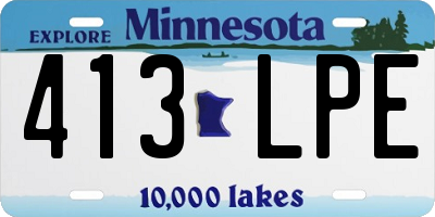 MN license plate 413LPE
