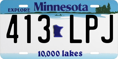 MN license plate 413LPJ