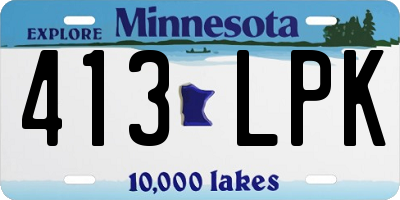 MN license plate 413LPK