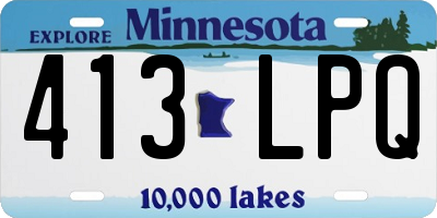 MN license plate 413LPQ