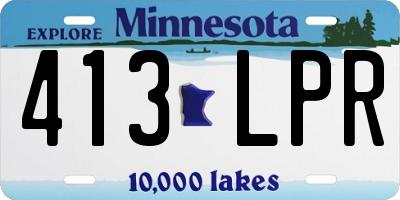 MN license plate 413LPR