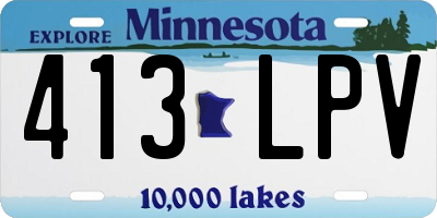 MN license plate 413LPV