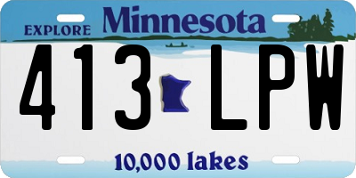 MN license plate 413LPW
